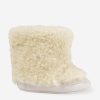 Baby Versace Shoes | Baby Sherling And Suede Boots In Ivory