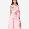 Girls Marchesa Dresses | Girls Rose Embellished Sculptural Taffeta Gown In Pink