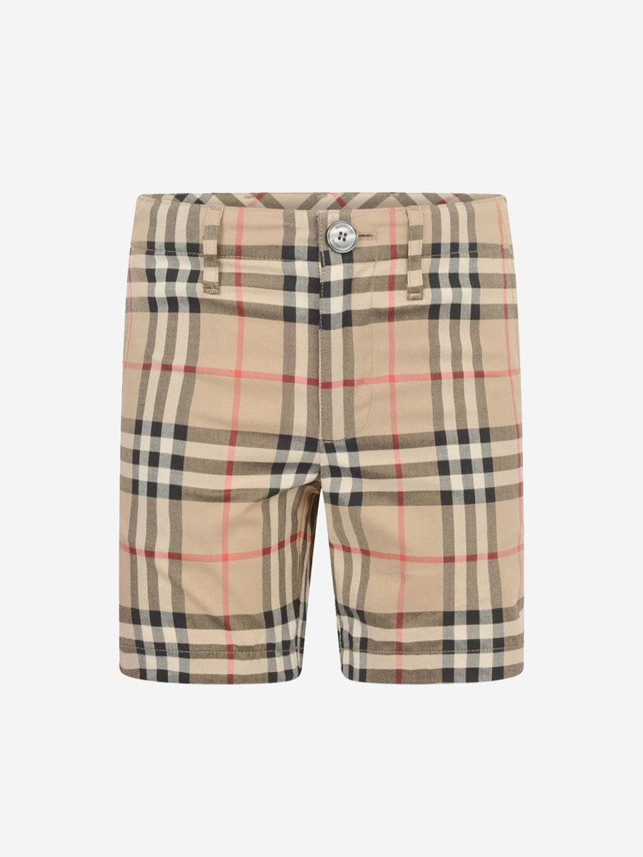 Boys Burberry Kids Underwear | Burberry Kids - Burberry Boys Beige Vintage Check Cotton Shorts | Childsplay Clothing