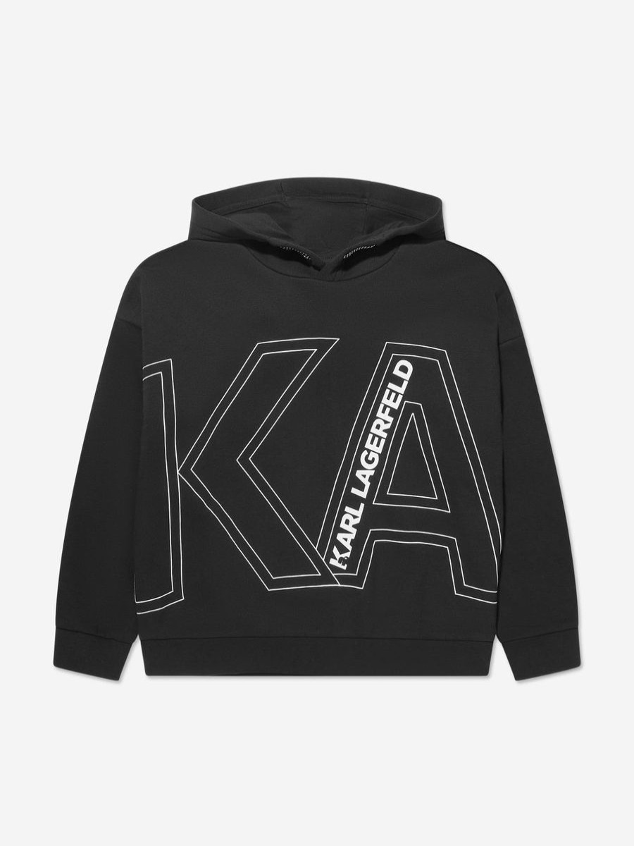 Boys Karl Lagerfeld Sweatshirts & Hoodies | Boys Logo Hoodie In Black