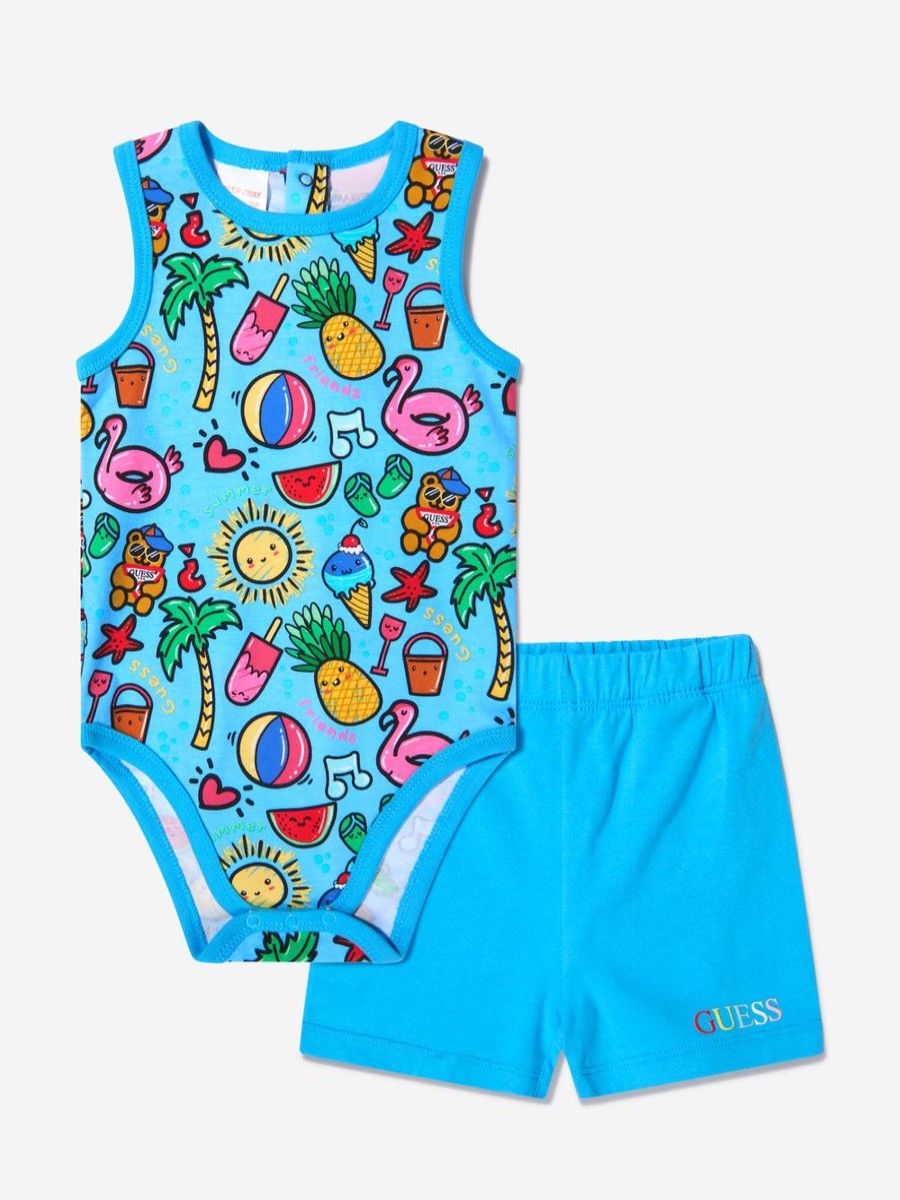 Baby Guess Outfits & Sets | Baby Girls Bodysuit And Shorts Set