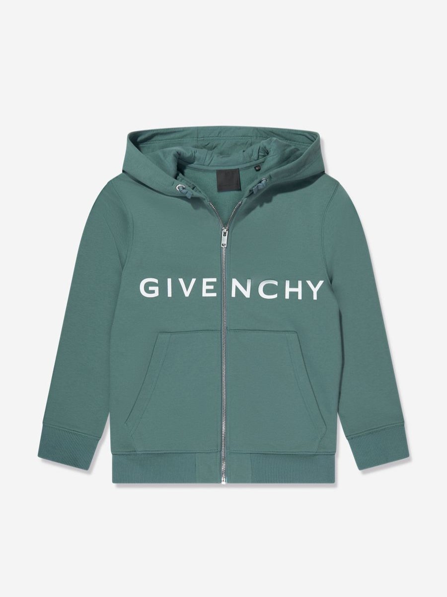 Boys Givenchy Sweatshirts & Hoodies | Boys Logo Zip Up Top In Green