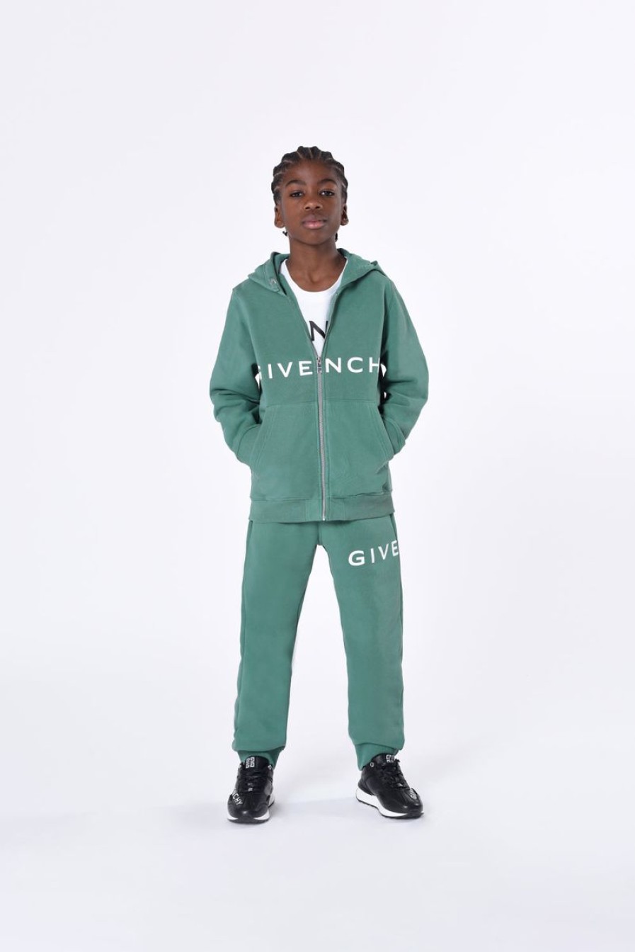 Boys Givenchy Sweatshirts & Hoodies | Boys Logo Zip Up Top In Green