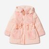 Girls Patachou Coats & Jackets | Girls Faux Fur Trim Hooded Coat