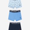 Boys Ralph Lauren Kids Underwear | Boys 3 Pack Boxer Shorts Set In Blue