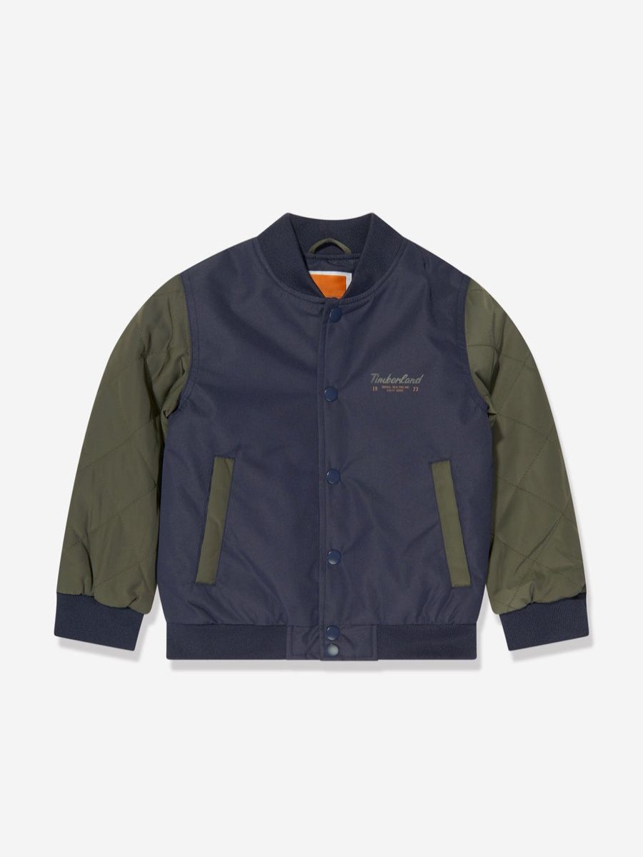 Boys Timberland Coats & Jackets | Boys Logo Bomber Jacket In Navy