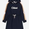 Girls Chloé Dresses | Girls Hooded Sweatshirt Dress In Navy