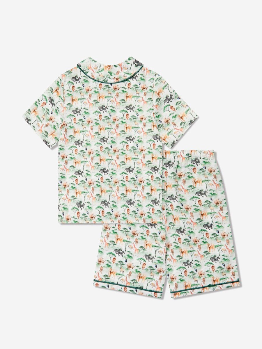 Boys Amiki Children Nightwear & Pyjamas | Boys Samuel Button Up Pyjama Set In Green