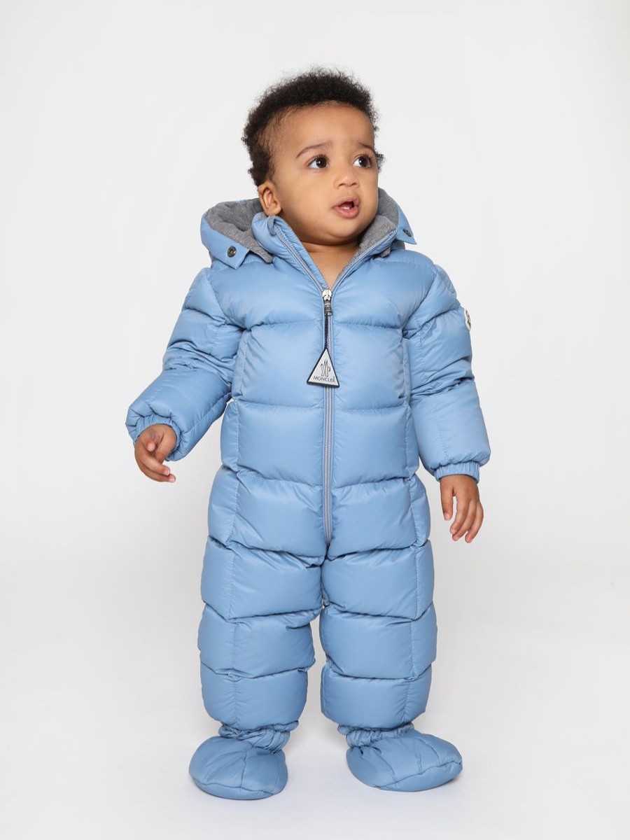 Boys Moncler Enfant Coats & Jackets | Moncler Enfant - Baby Down Padded New Jean Snowsuit | Childsplay Clothing