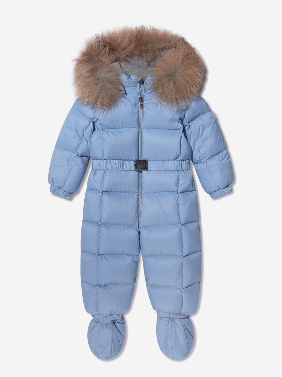 Boys Moncler Enfant Coats & Jackets | Moncler Enfant - Baby Down Padded New Jean Snowsuit | Childsplay Clothing