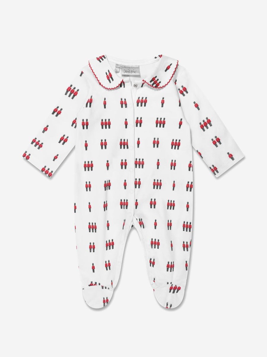 Boys Rachel Riley Babygrows & Rompers | Baby Boys Soldier Print Babygrow In Ivory