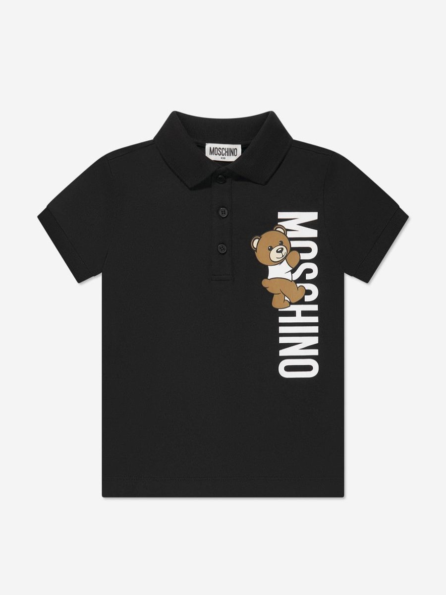 Boys Moschino Kids T-Shirts & Tops | Boys Teddy Logo Polo Shirt In Black