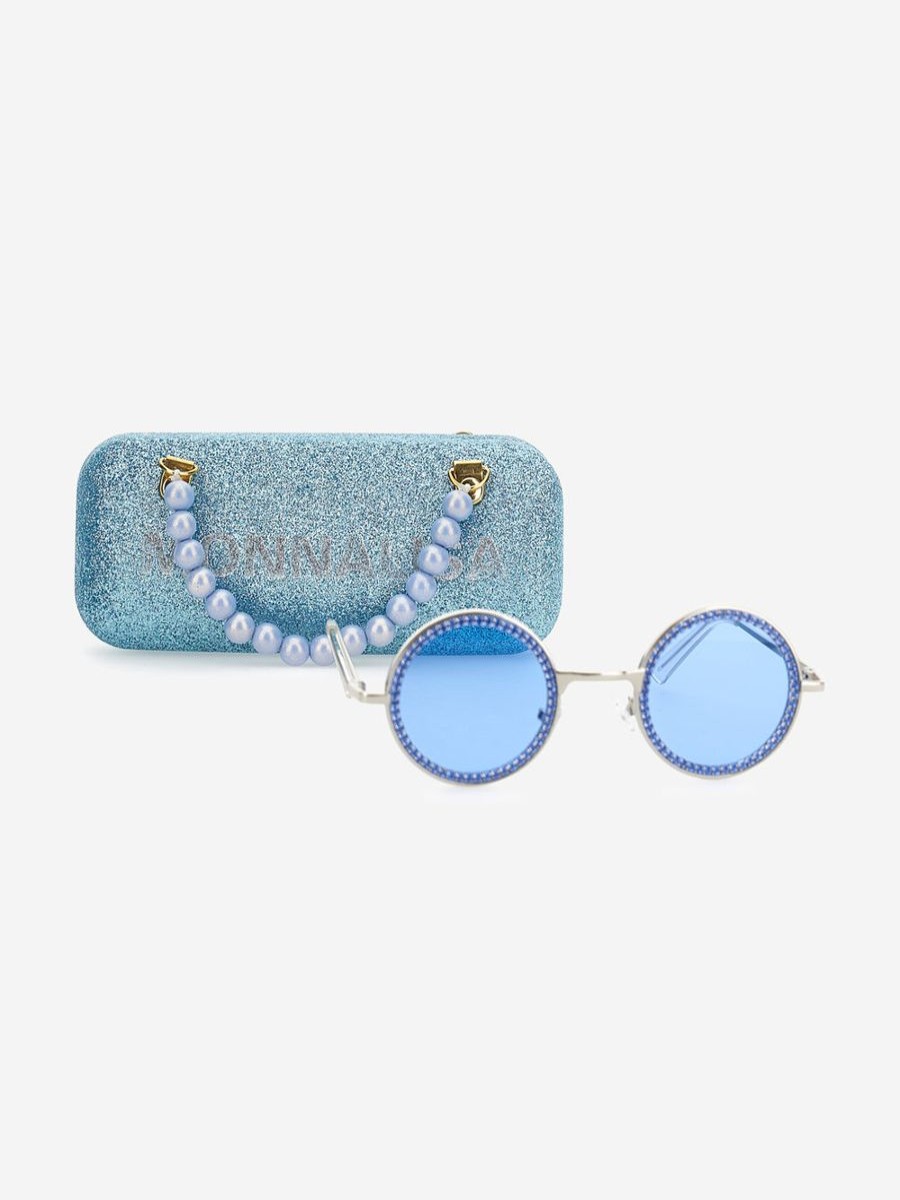 Girls Monnalisa Sunglasses | Girls Rhinestone Sunglasses In Blue