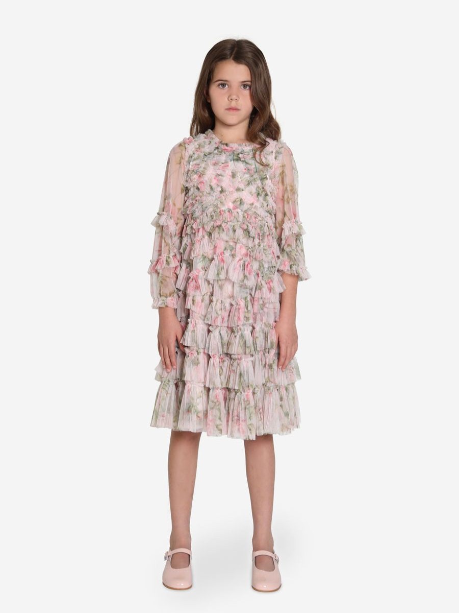 Girls Needle & Thread Dresses | Girls English Rose Ruffle Dress In Pink