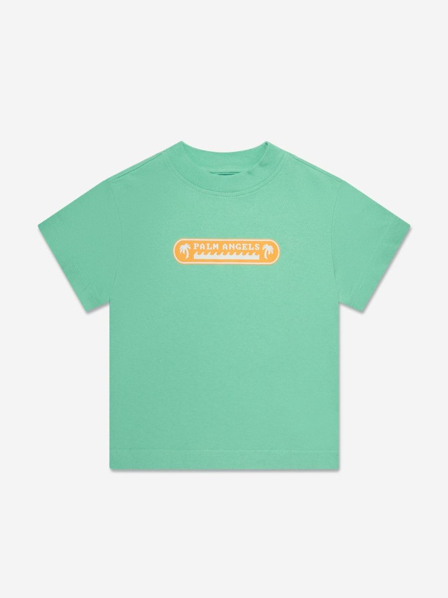 Boys Palm Angels T-Shirts & Tops | Boys Palm Waves T-Shirt In Green