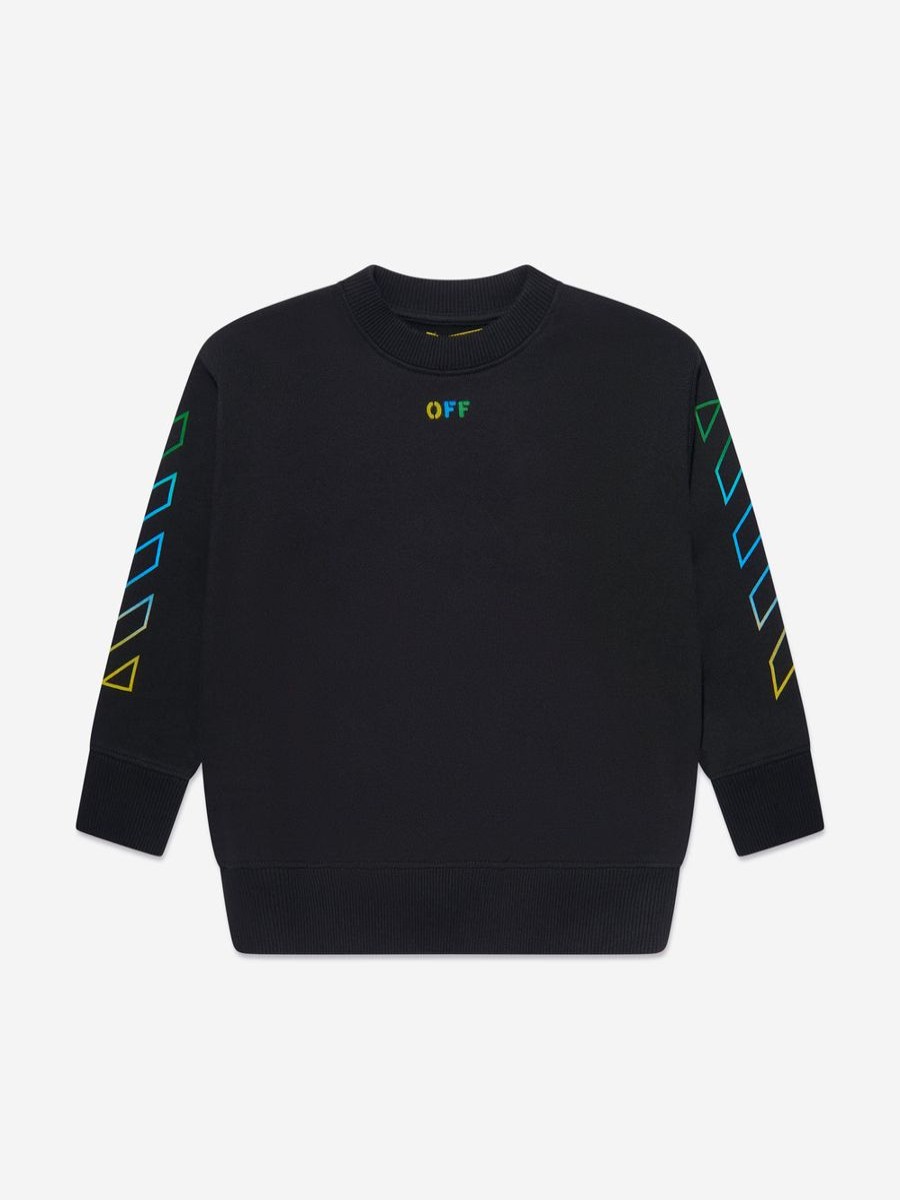 Teen Off-White Coats & Jackets | Kids Arrow Rainbow Sweatshirt In Black