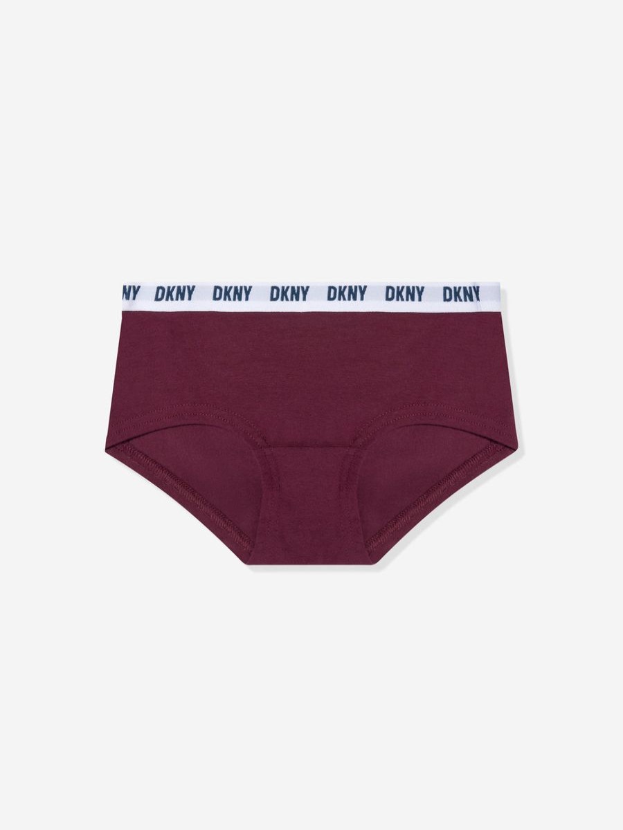 Girls DKNY Underwear | Girls 3 Pack Hipster Knickers Set In Red