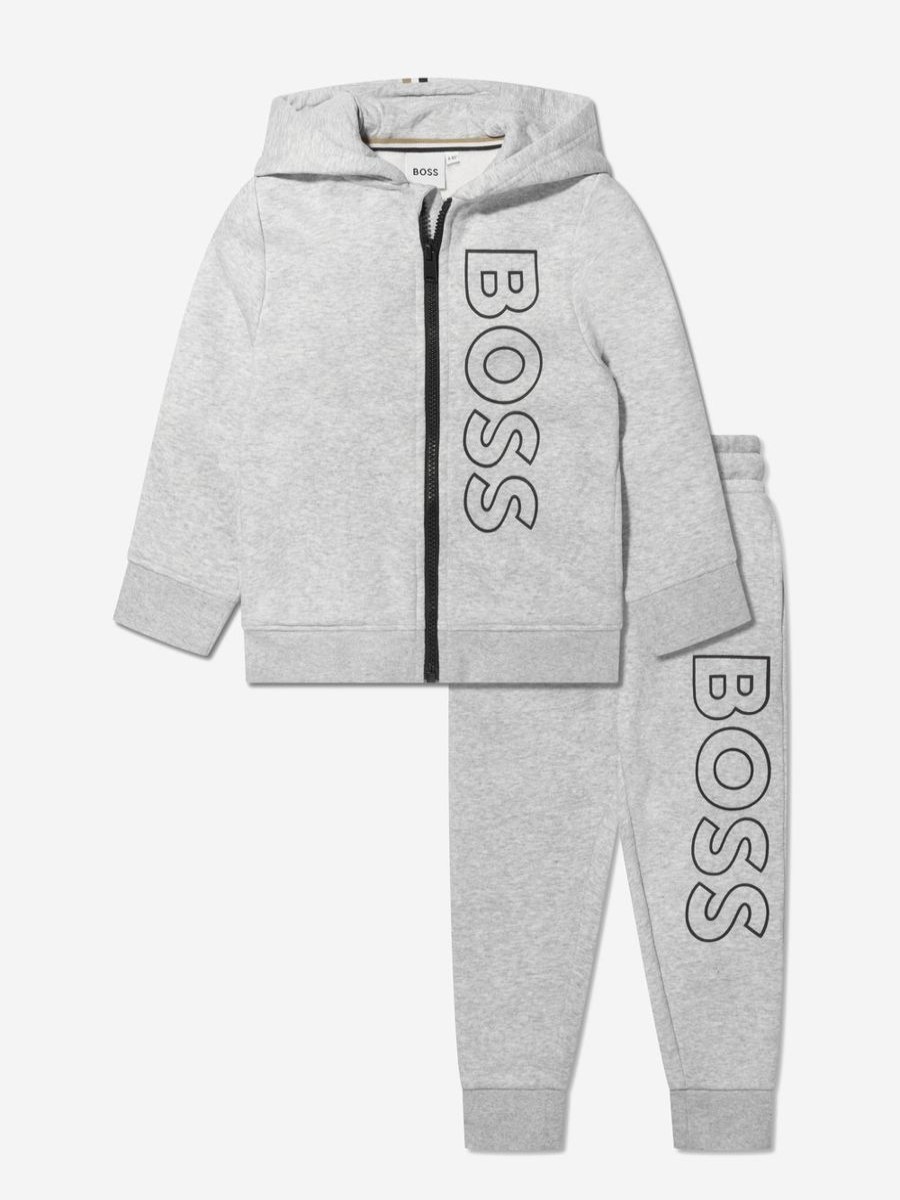 Boys BOSS Tracksuits | Boys Logo Tracksuit In Grey