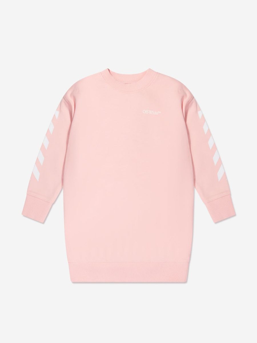 Teen Off-White Underwear | Girls Classic Arrow Tab Sweater Dress In Pink