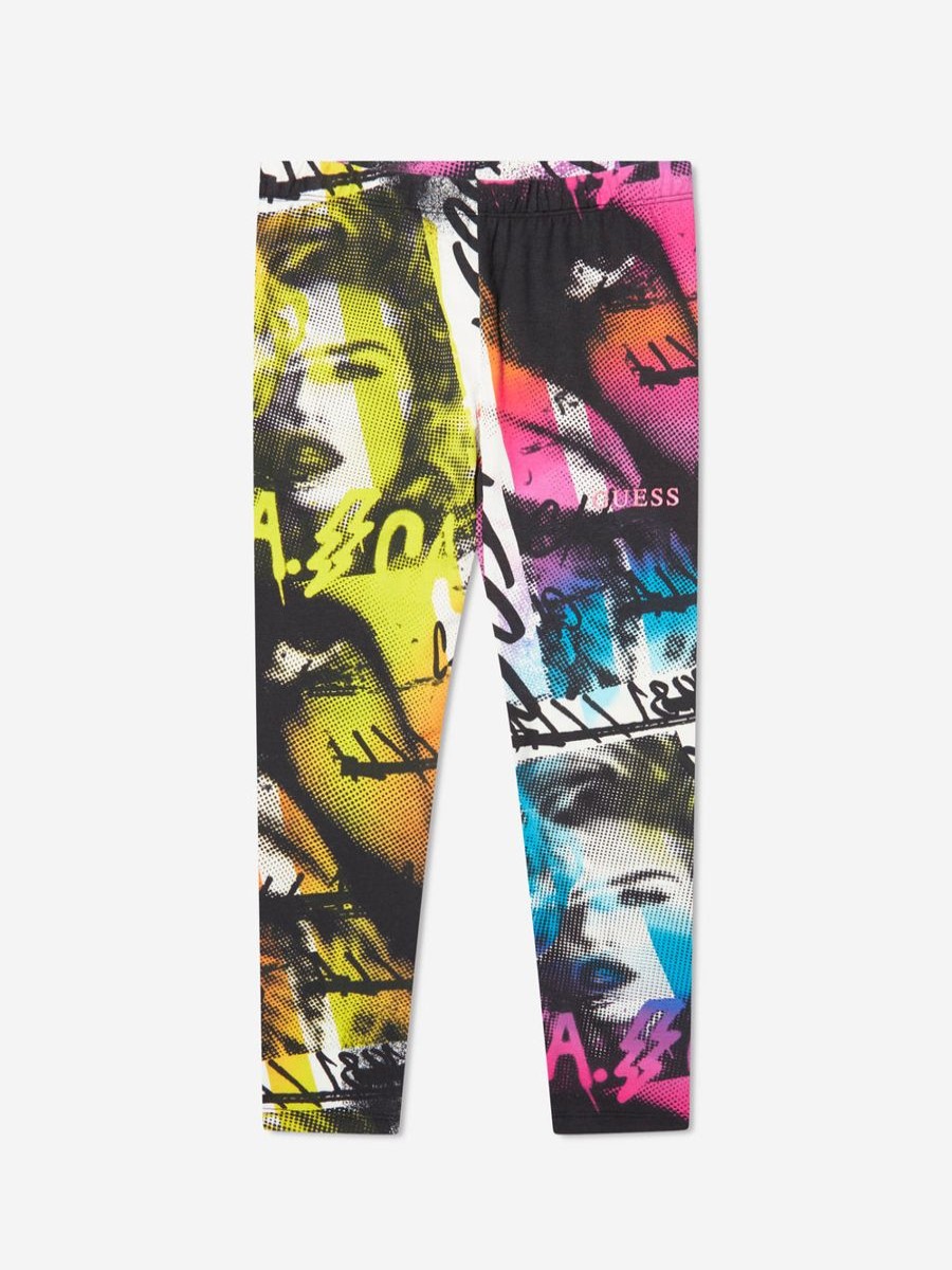 Girls Guess Leggings | Girls Collage Leggings In Multicolour