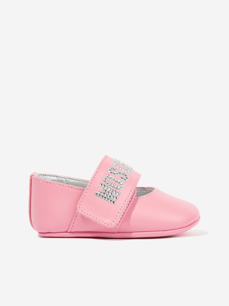 Baby Moschino Kids Shoes | Baby Girls Leather Pre-Walker Shoes In Pink