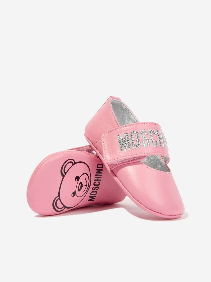 Baby Moschino Kids Shoes | Baby Girls Leather Pre-Walker Shoes In Pink