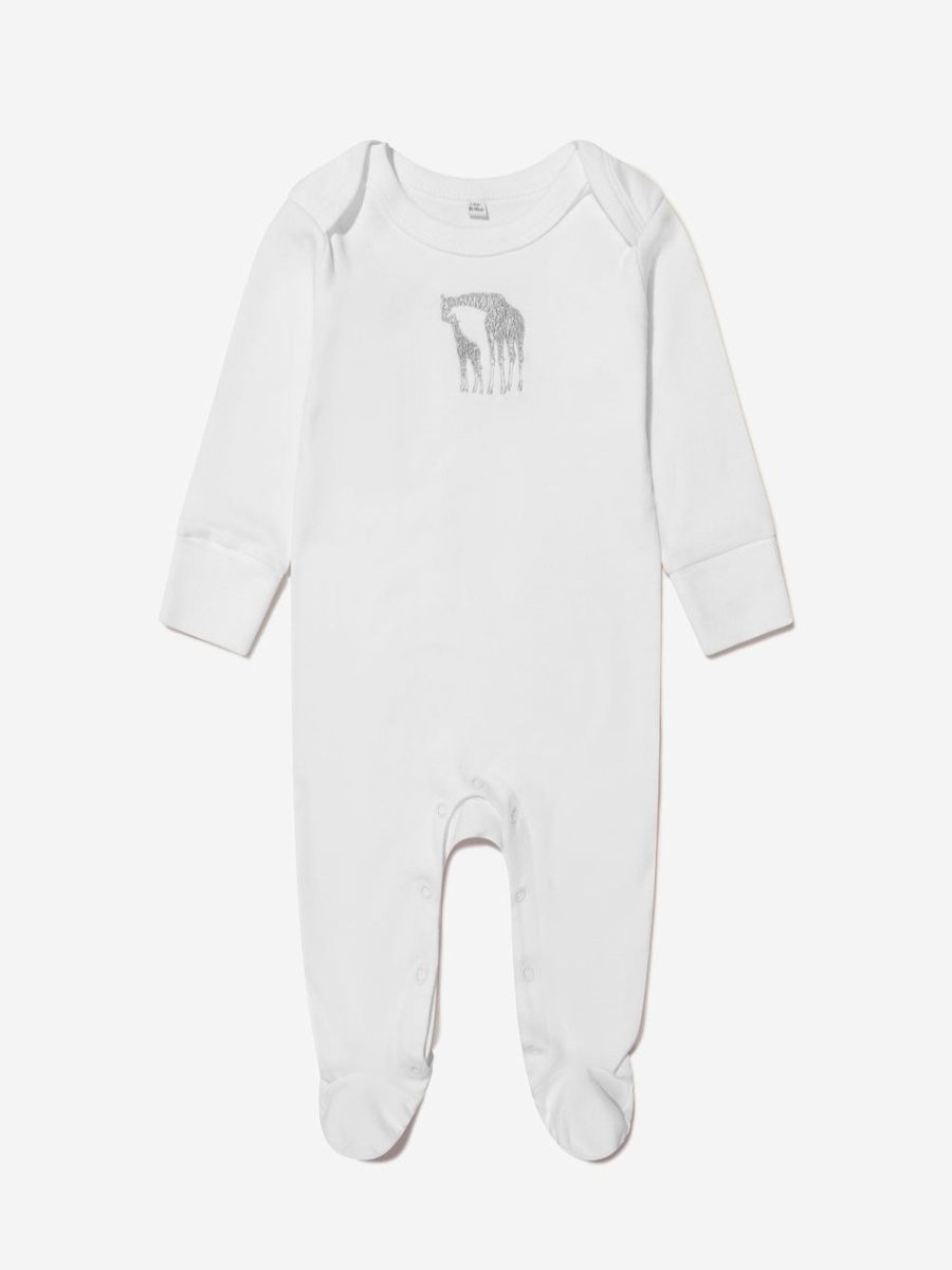 Boys Cotton and Company Babygrows & Rompers | Baby Unisex Organic Cotton Giraffe Babygrow And Muslin Set