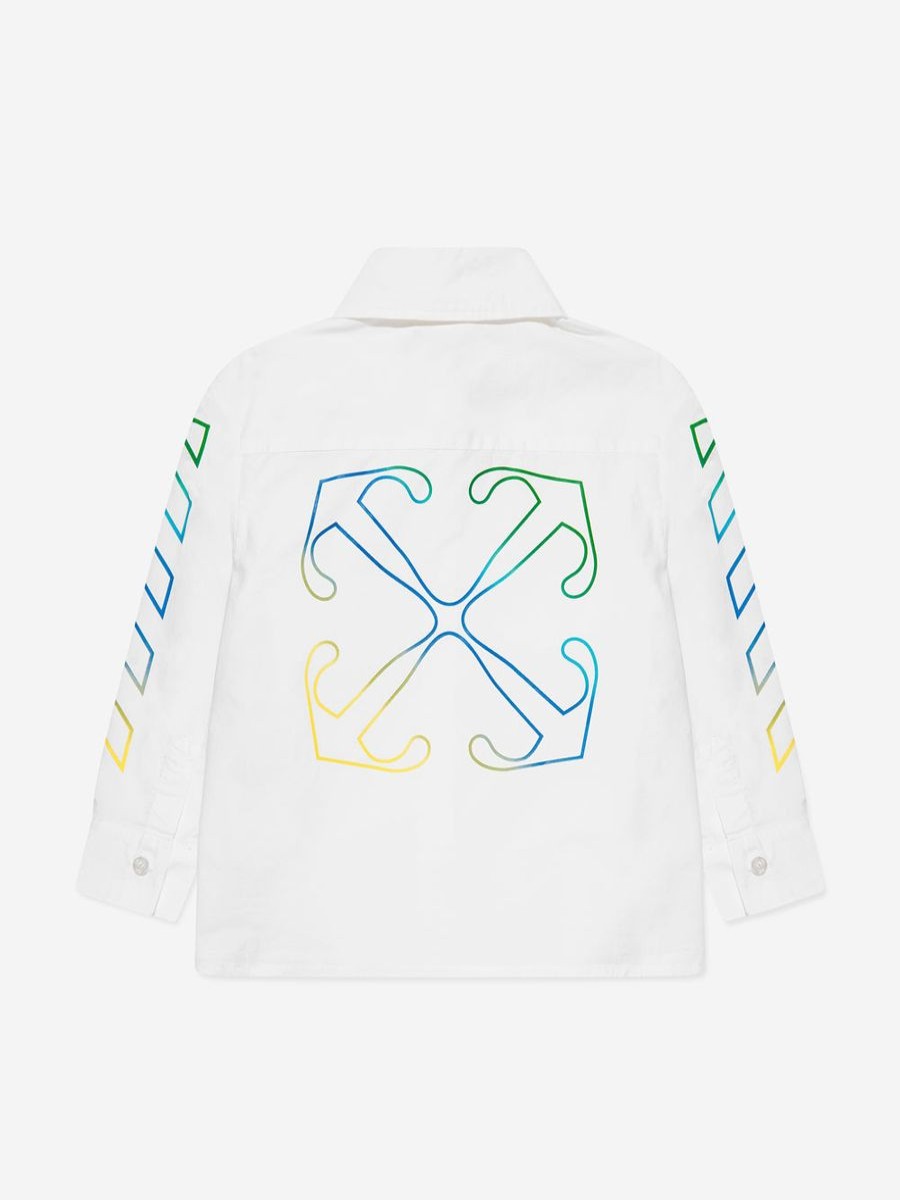 Boys Off-White Shirts | Boys Arrow Rainbow Shirt In White