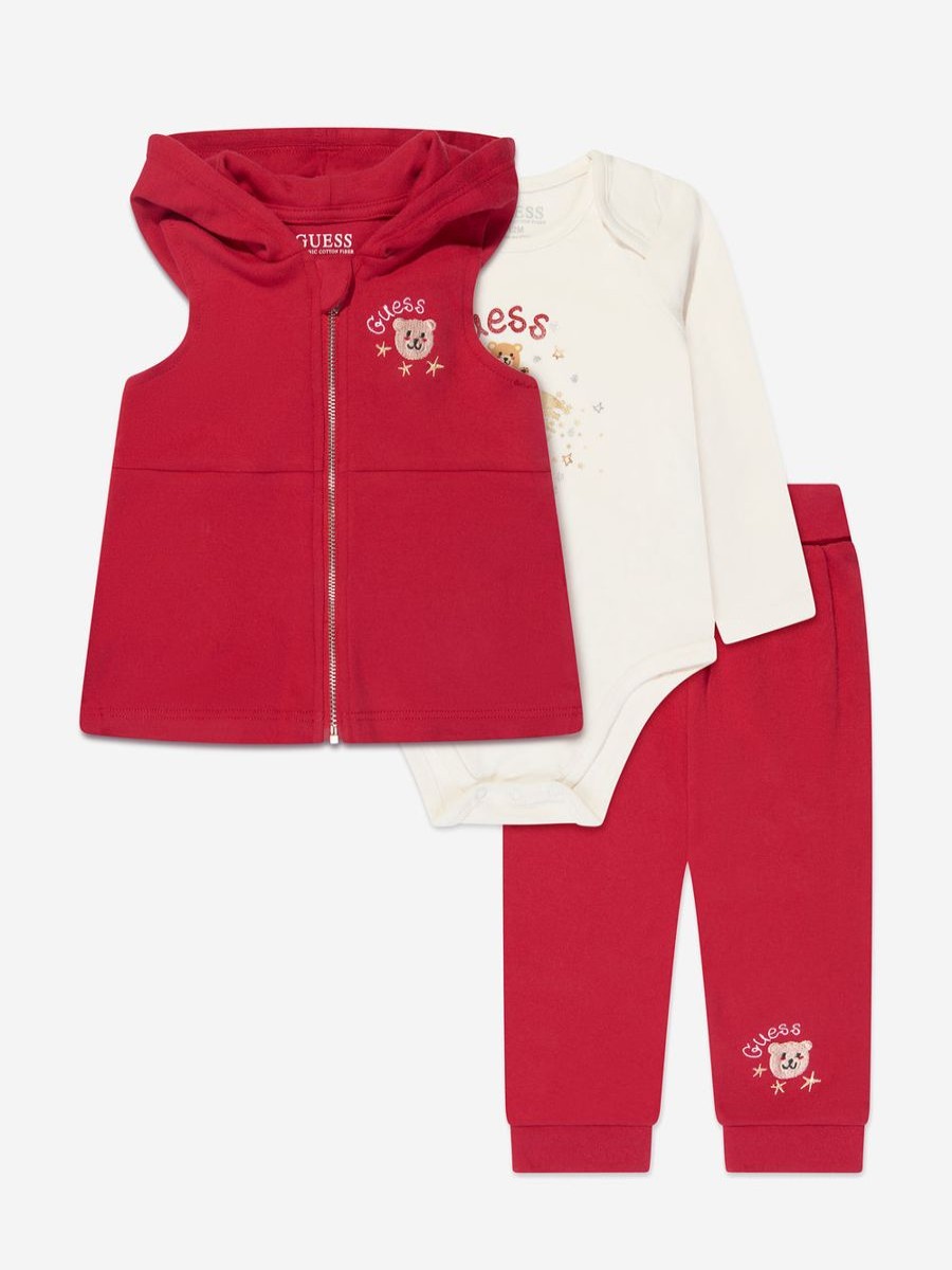 Baby Guess Outfits & Sets | Baby Girls 3 Piece Outfit Set In Red