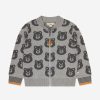 Boys The Bonnie Mob Jumpers & Cardigans | Kids Bear Cashmere Knit Cardigan In Grey