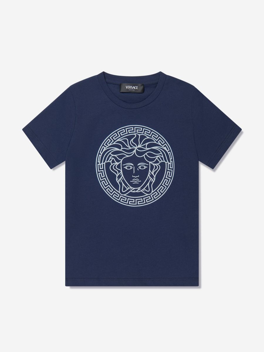 Boys Versace T-Shirts & Tops | Boys Medusa Logo T-Shirt In Navy