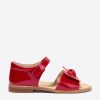 Baby Andanines Shoes | Andanines - Girls Patent Leather Strap Sandals With Bow In Red | Childsplay Clothing