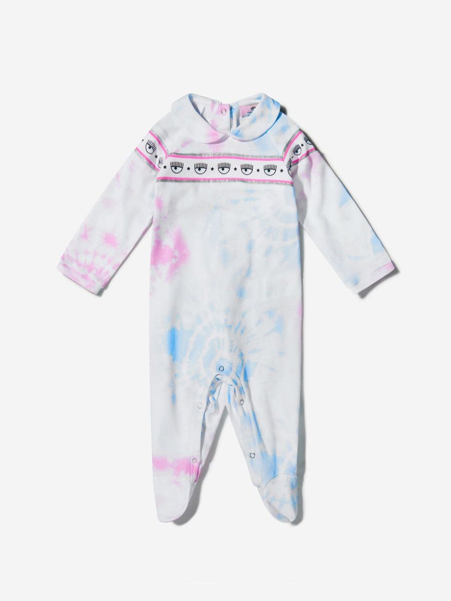 Girls Chiara Ferragni Babygrows & Rompers | Baby Girls Cotton Tie-Dye Babygrow