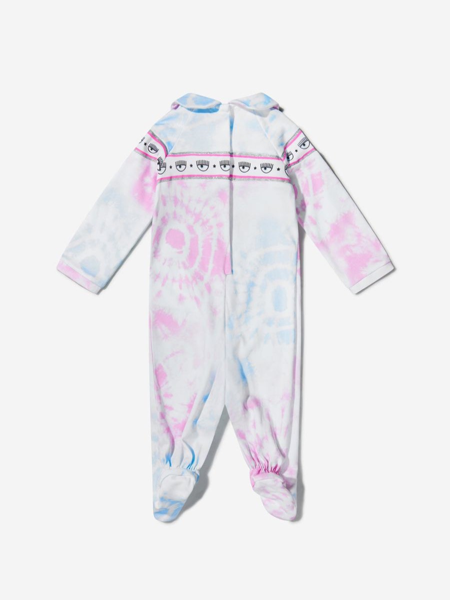 Girls Chiara Ferragni Babygrows & Rompers | Baby Girls Cotton Tie-Dye Babygrow