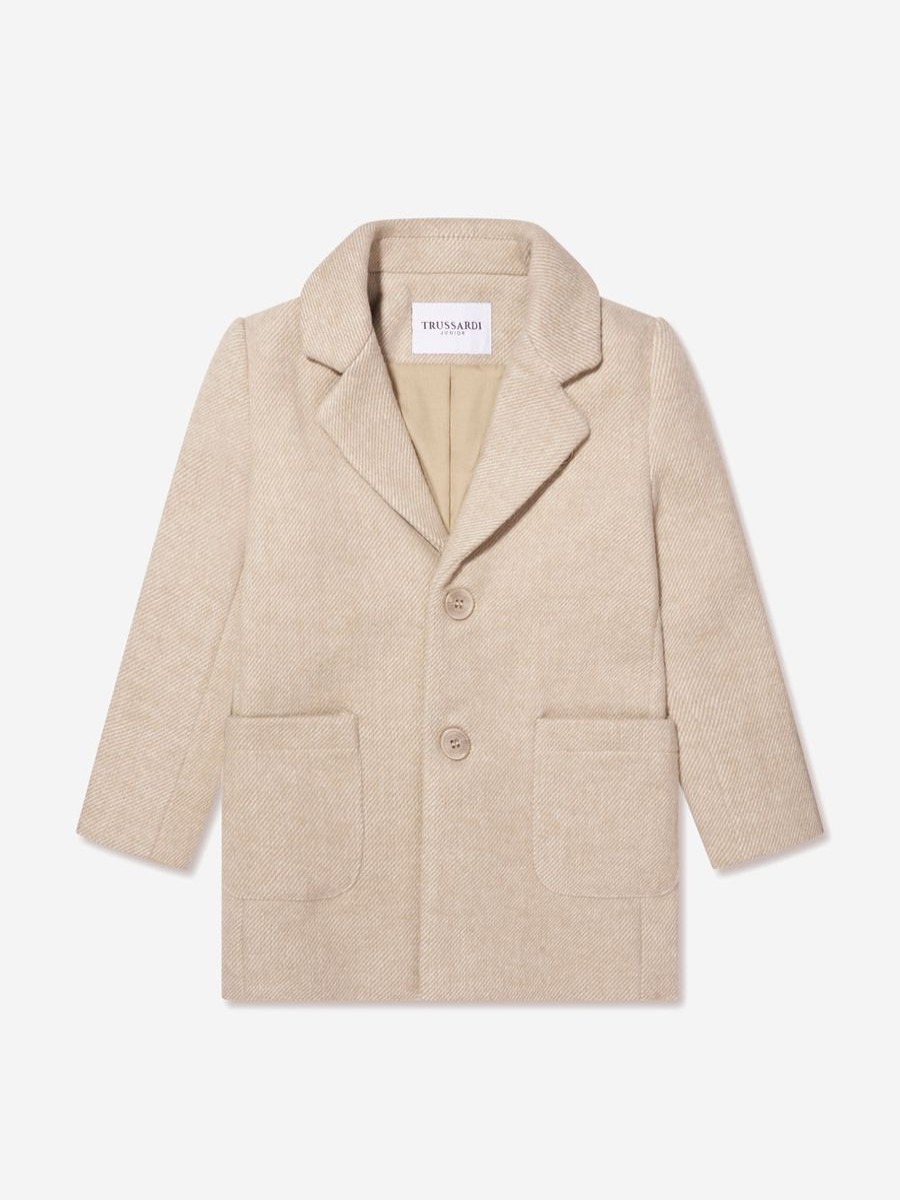 Boys Trussardi Coats & Jackets | Boys Imaril Long Coat In Beige