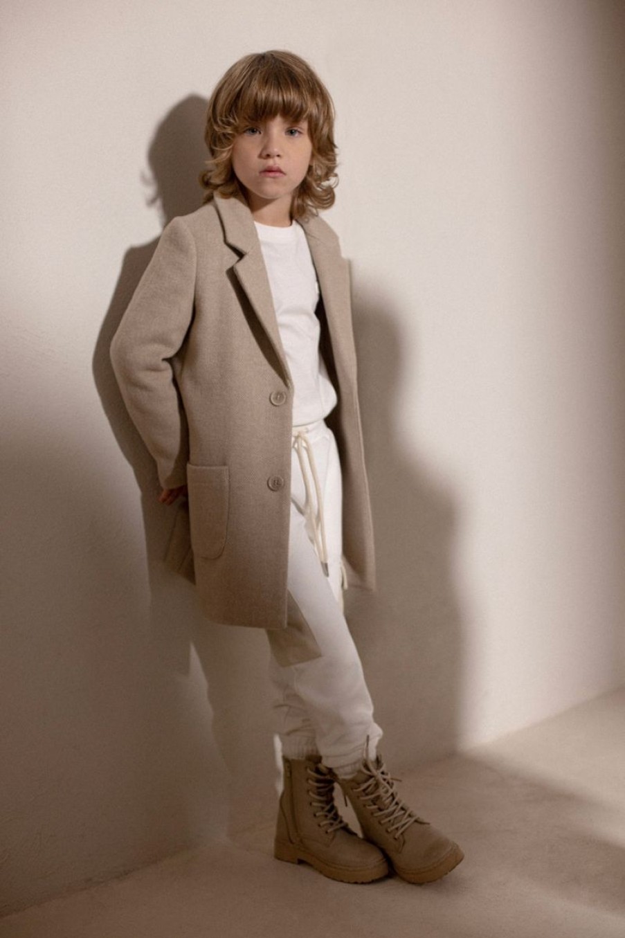 Boys Trussardi Coats & Jackets | Boys Imaril Long Coat In Beige