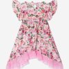 Girls Selini Action Dresses | Girls Rose Print Dress In Pink