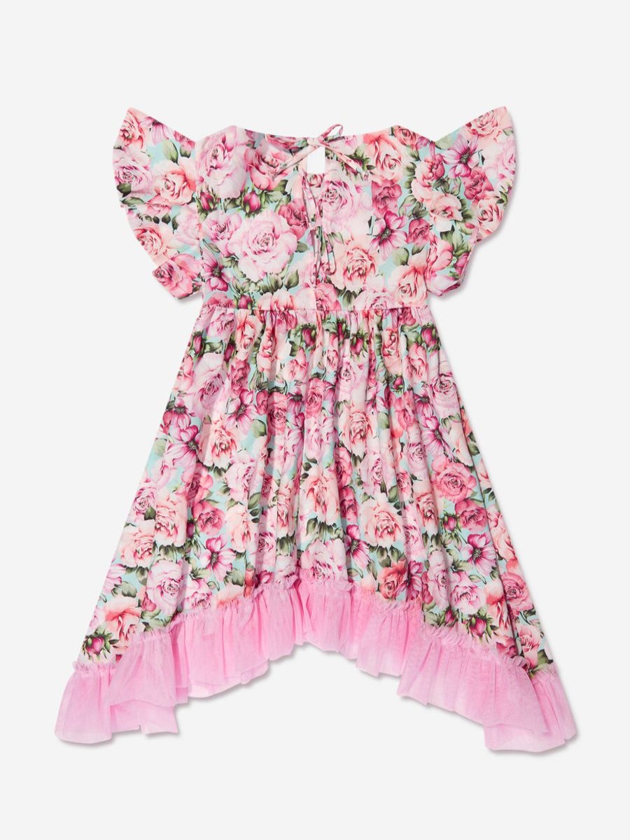 Girls Selini Action Dresses | Girls Rose Print Dress In Pink