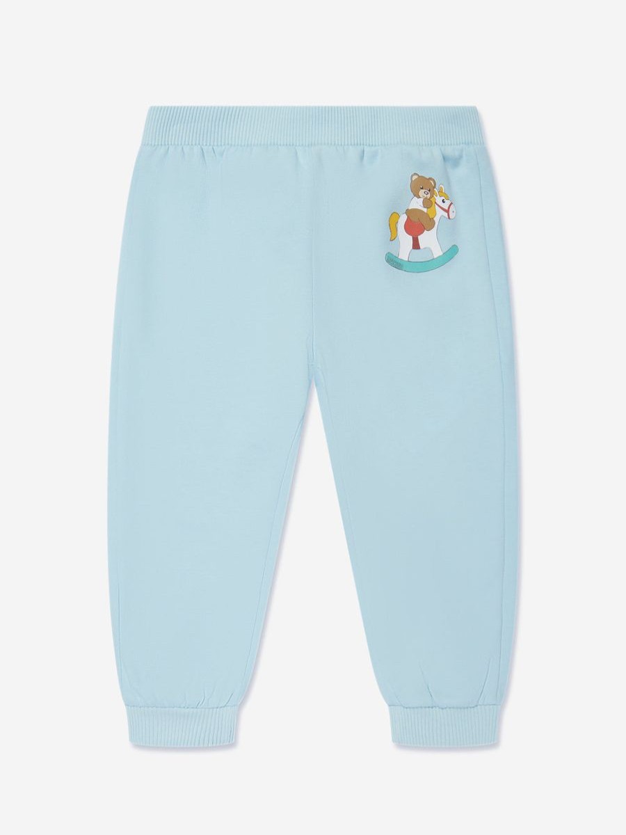 Boys Moschino Kids Trousers | Baby Teddy Rocking Horse Joggers In Blue