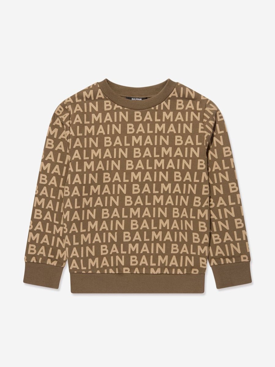 Boys Balmain Sweatshirts & Hoodies | Kids Logo Sweatshirt In Brown