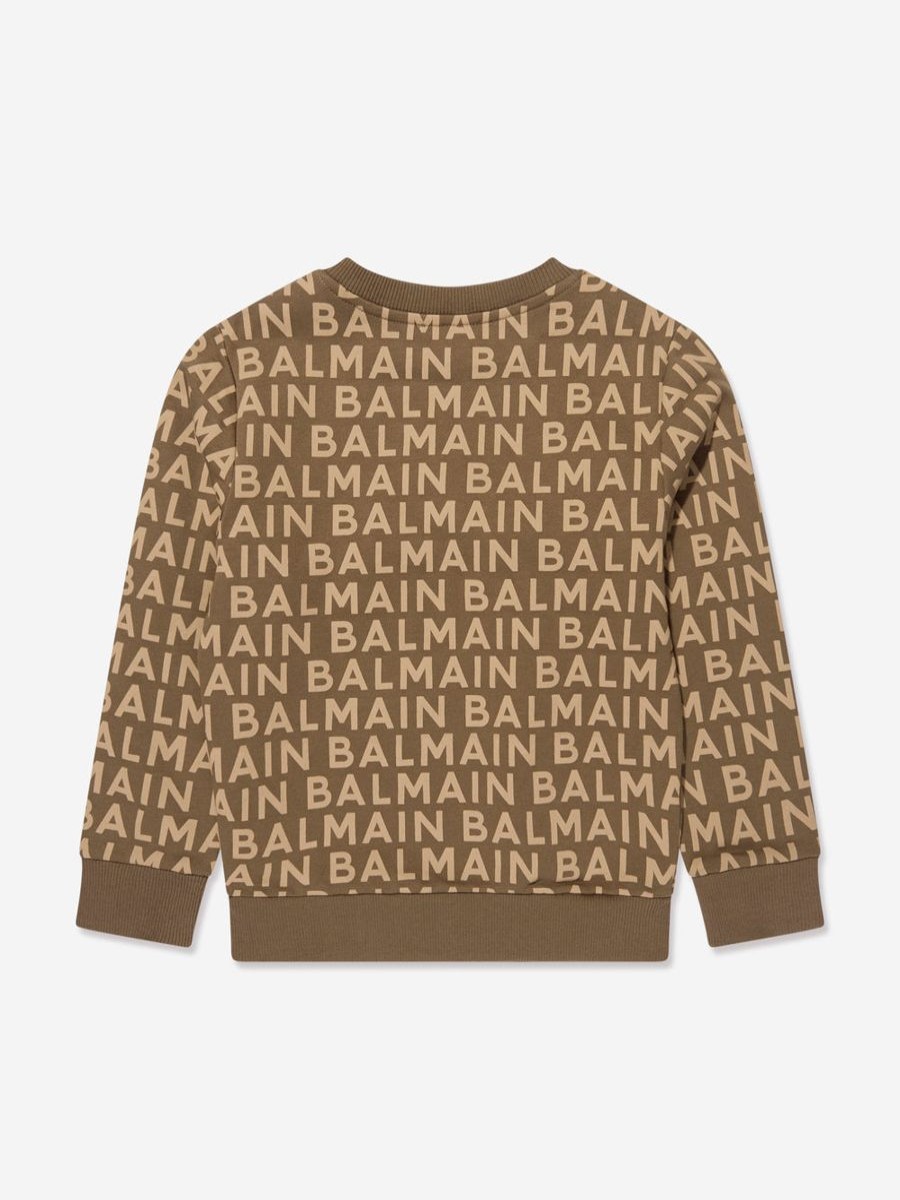 Boys Balmain Sweatshirts & Hoodies | Kids Logo Sweatshirt In Brown