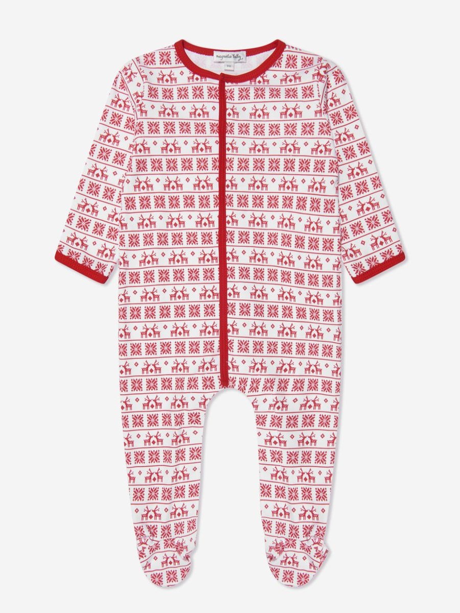 Boys Magnolia Baby Babygrows & Rompers | Baby Fair Isle Babygrow In Red