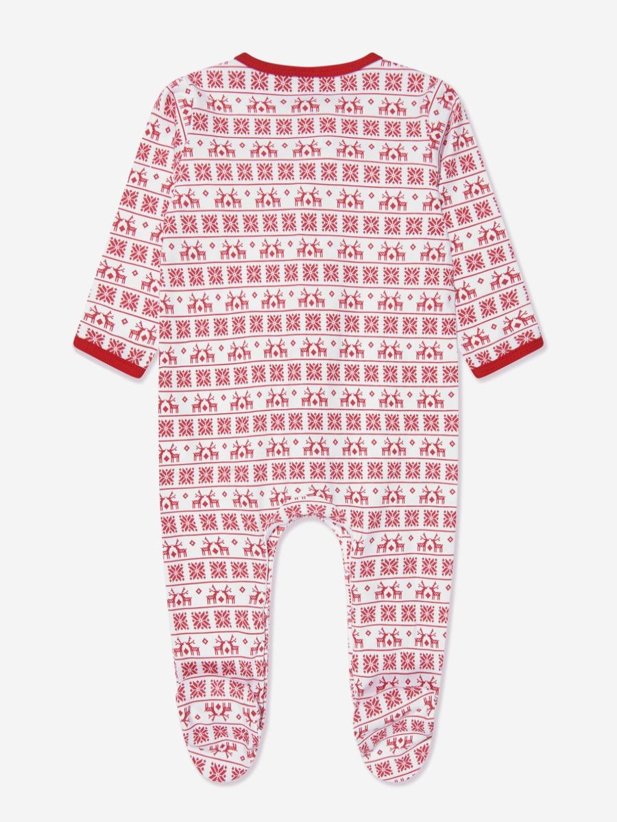 Boys Magnolia Baby Babygrows & Rompers | Baby Fair Isle Babygrow In Red