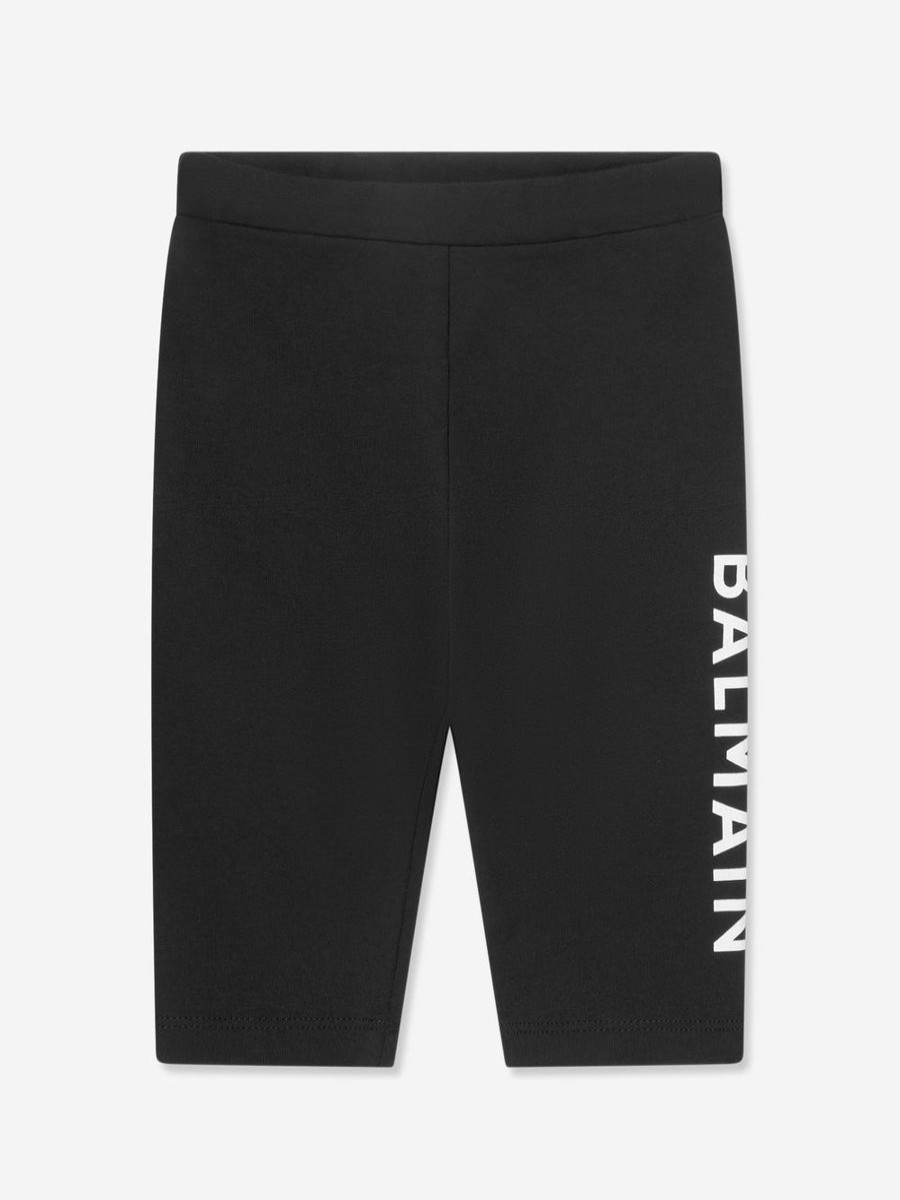 Girls Balmain Leggings | Baby Girls Logo Print Leggings In Black