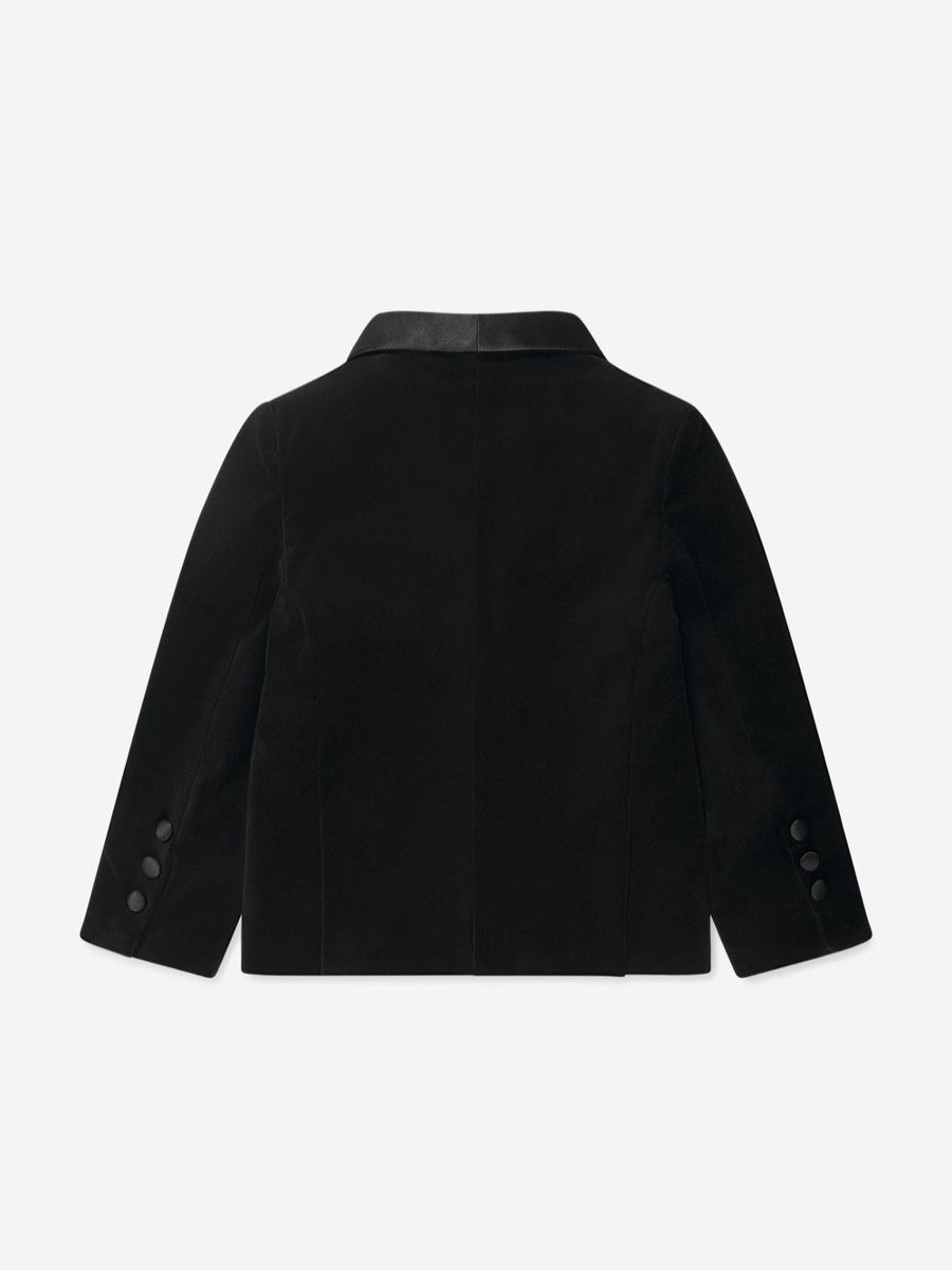 Boys Patachou Coats & Jackets | Boys Velvet Blazer In Black