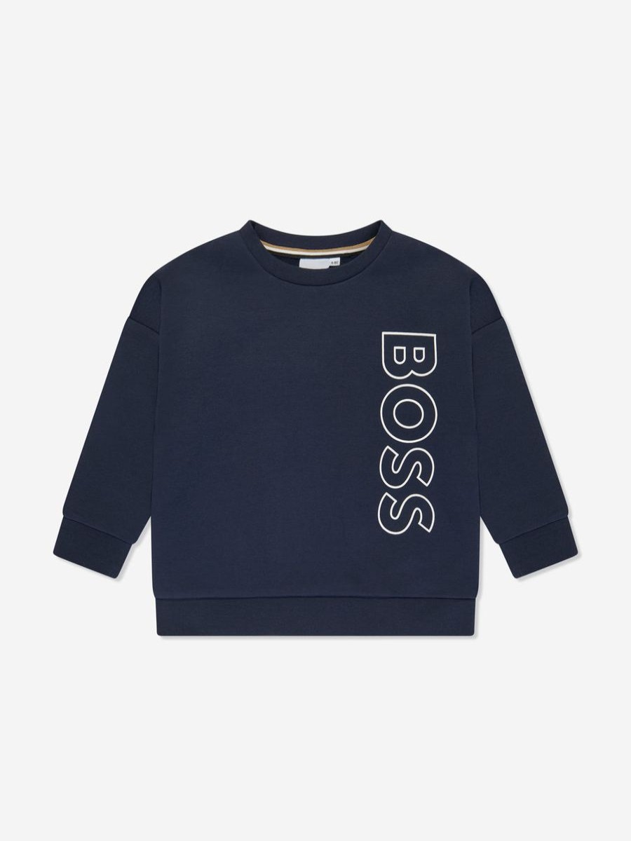 Boys BOSS Sweatshirts & Hoodies | Boys Logo Sweatshirt In Navy