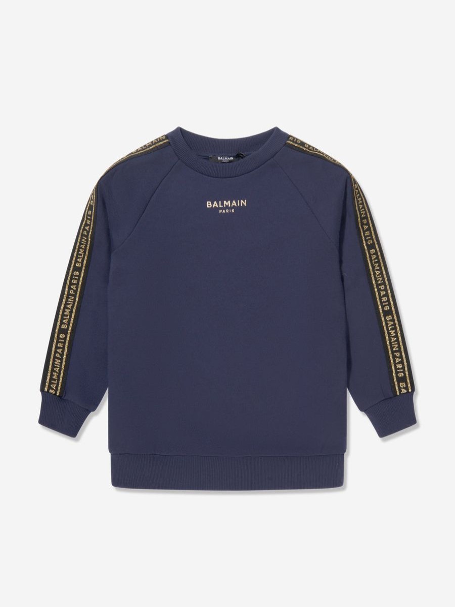 Boys Balmain Sweatshirts & Hoodies | Kids Logo Sweatshirt In Navy