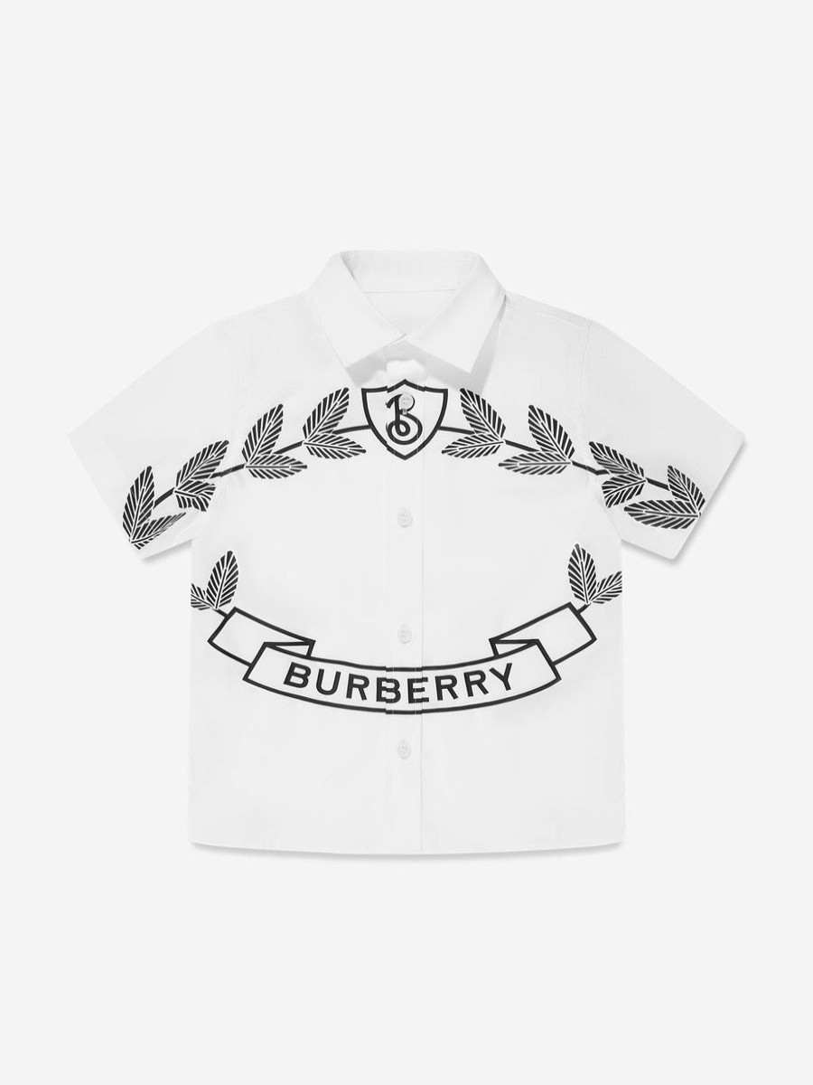 Boys Burberry Kids Shirts | Boys Owen Crest Shirt In White