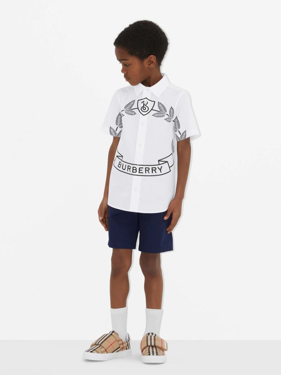 Boys Burberry Kids Shirts | Boys Owen Crest Shirt In White