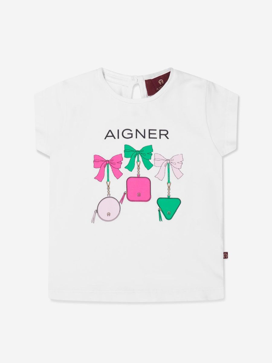 Girls Aigner Tops & T-Shirts | Baby Girls Logo T-Shirt In White